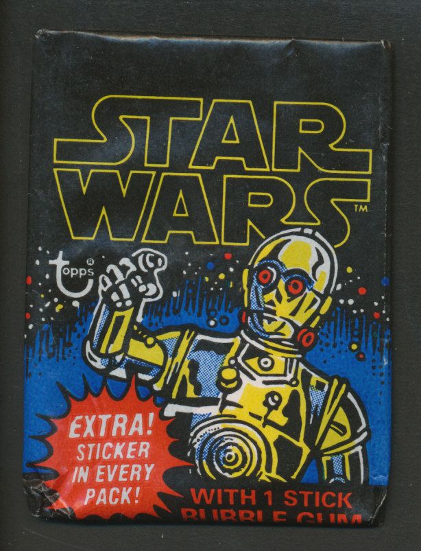 1977 Topps Star Wars Series 1 Fun Pack Unopened Wax Pack (2 Card)