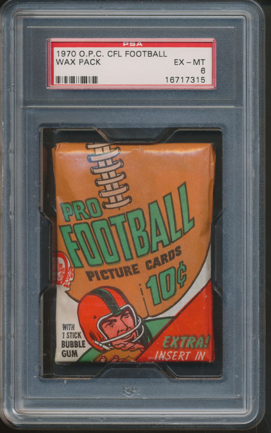 1970 OPC O-Pee-Chee Football Unopened Wax Pack PSA 6