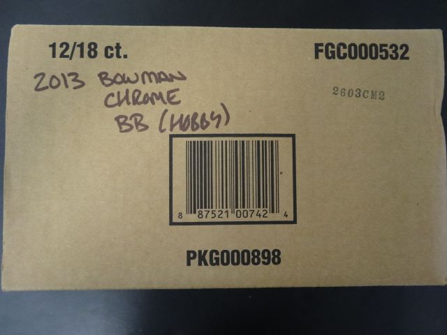 2013 Bowman Chrome Baseball Case (Hobby) (12 Box)