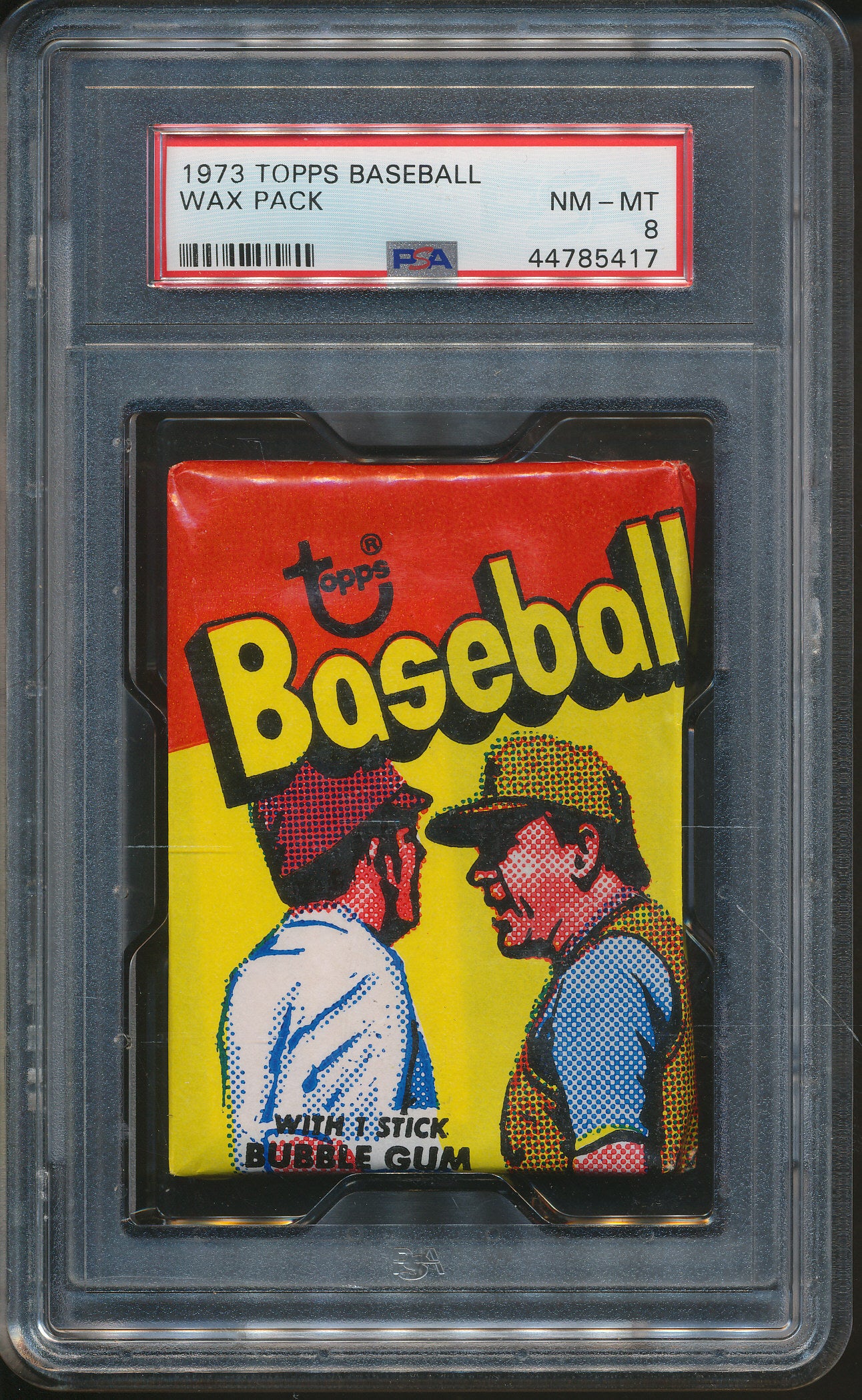 1973 Topps Baseball Unopened Wax Pack PSA 8