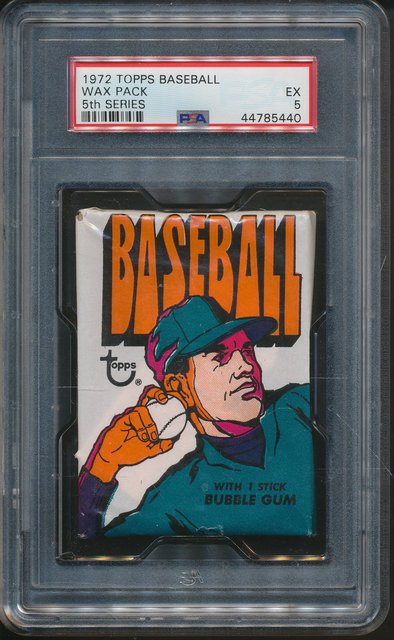 1972 Topps Baseball Unopened 5th Series Wax Pack PSA 5