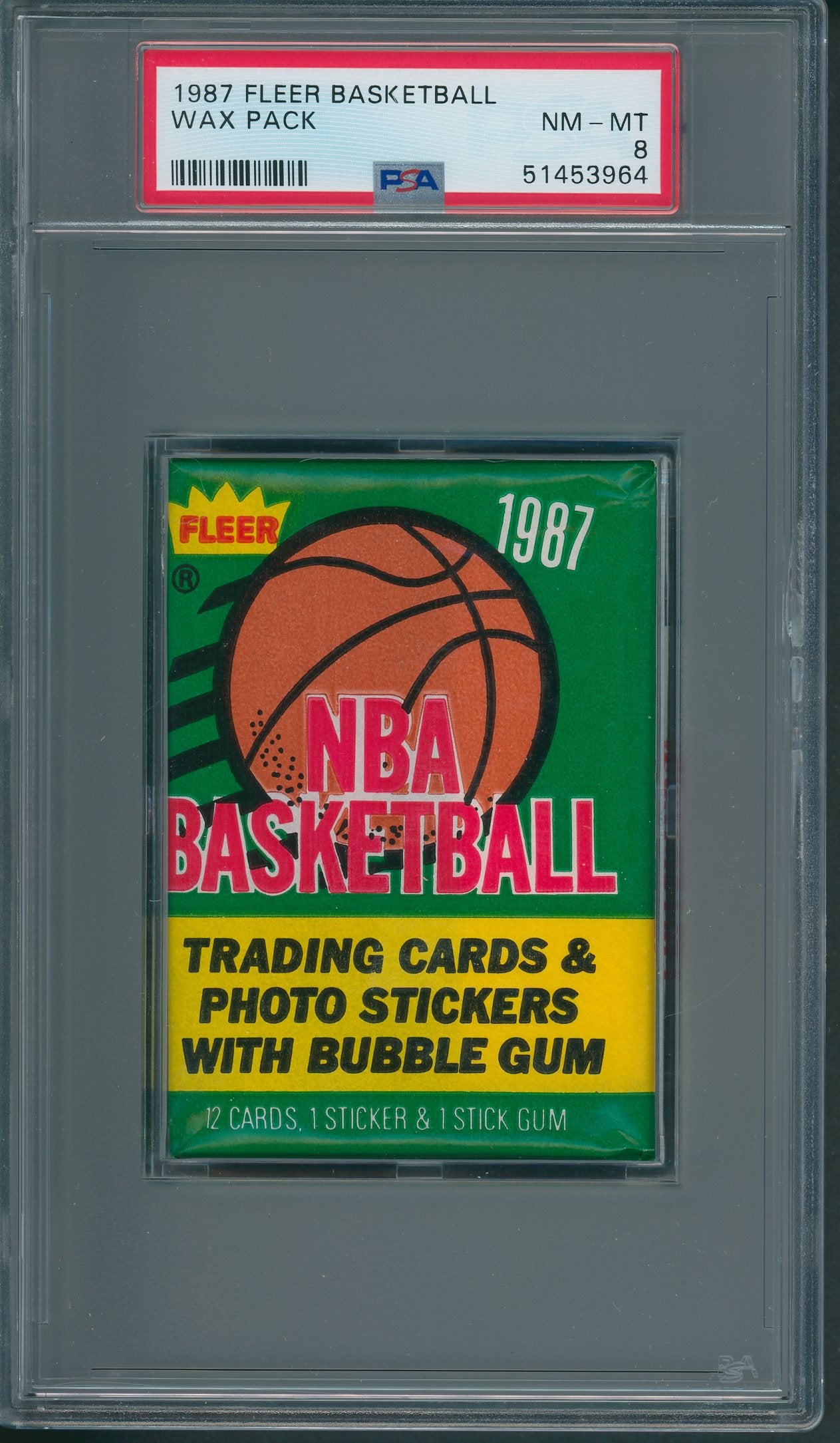 1987 1987/88 Fleer Basketball Unopened Wax Pack PSA 8