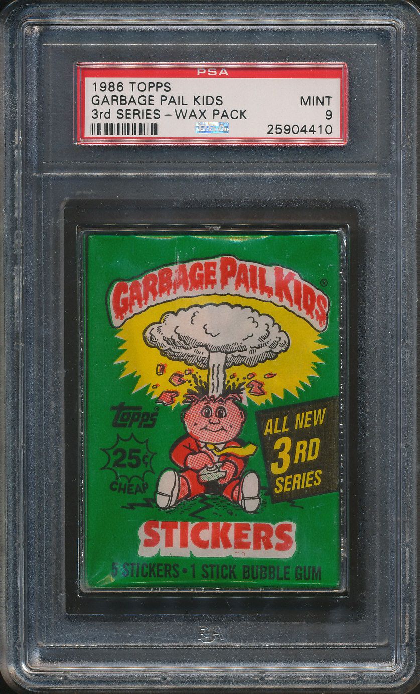 1986 Topps Garbage Pail Kids 3rd Series Wax Pack PSA 9 (w/)