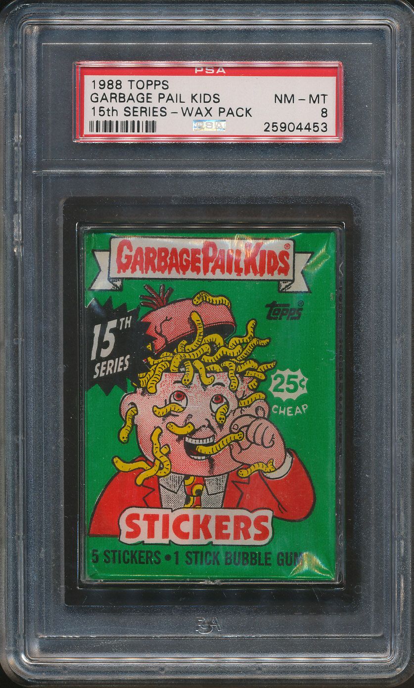 1988 Topps Garbage Pail Kids 15th Series Wax Pack PSA 8 (w/)