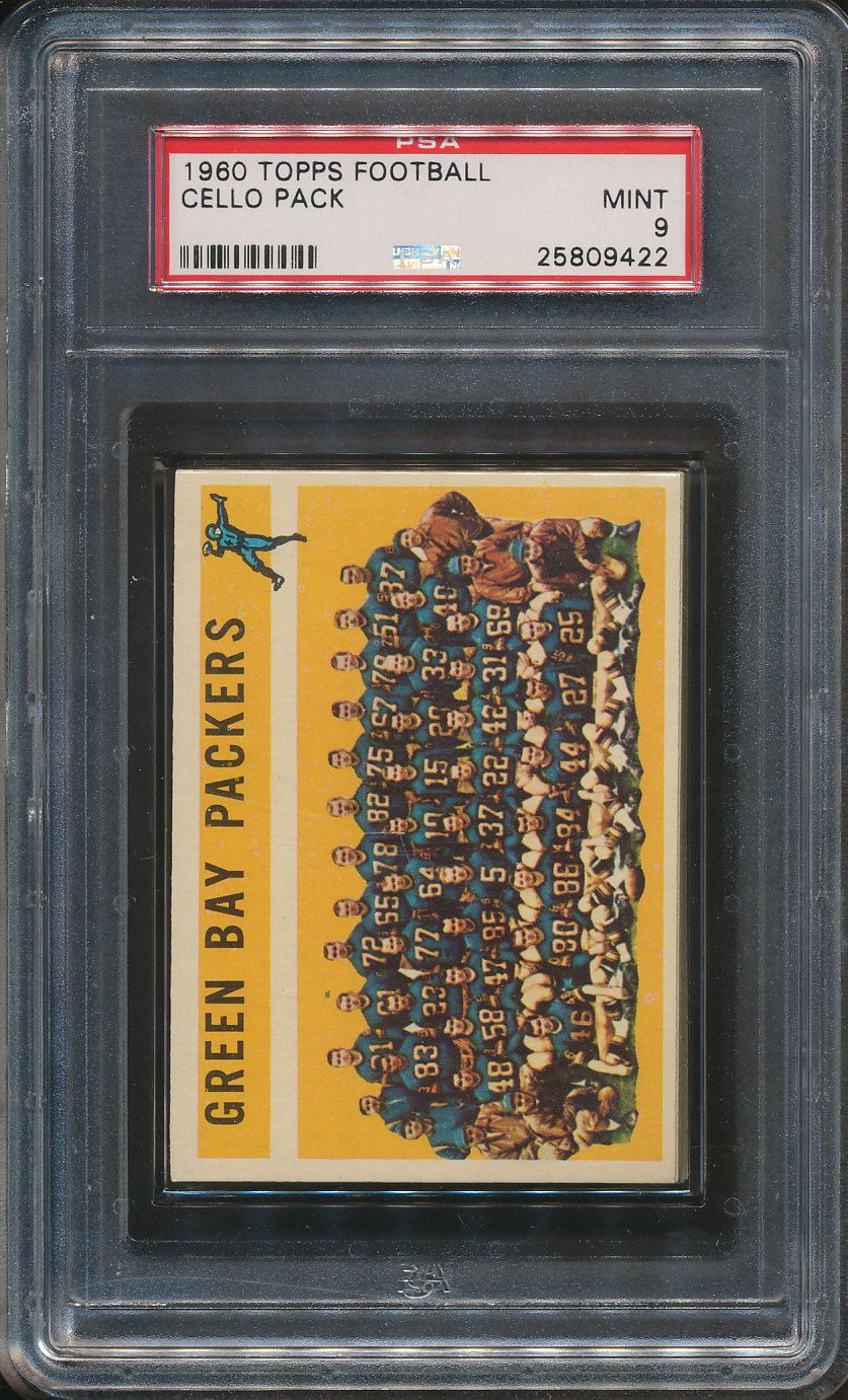 1960 Topps Football Unopened Cello Pack PSA 9