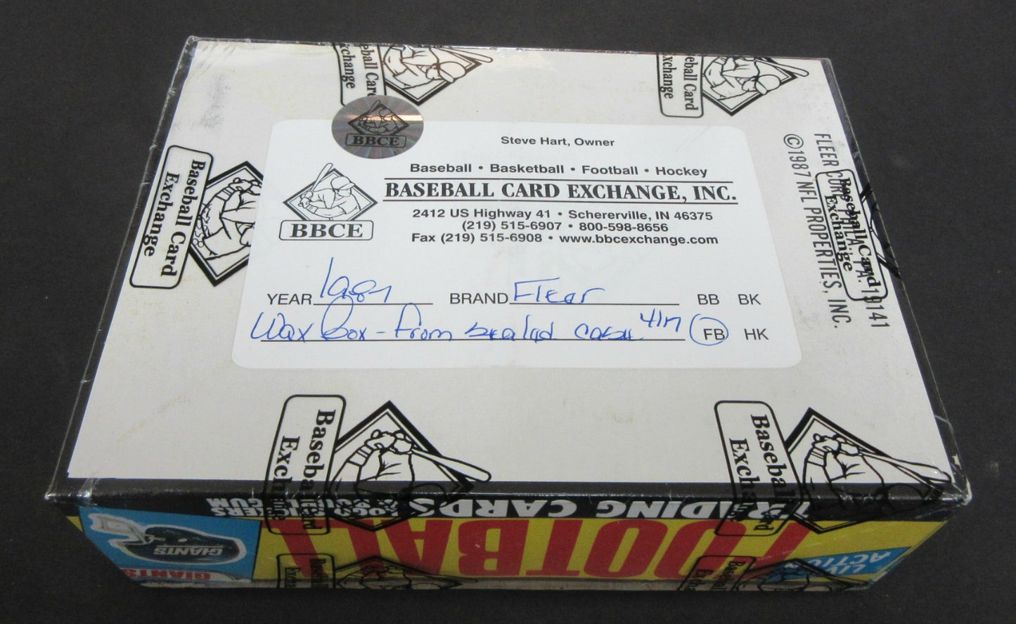 1987 Fleer Football Unopened Wax Box (FASC)