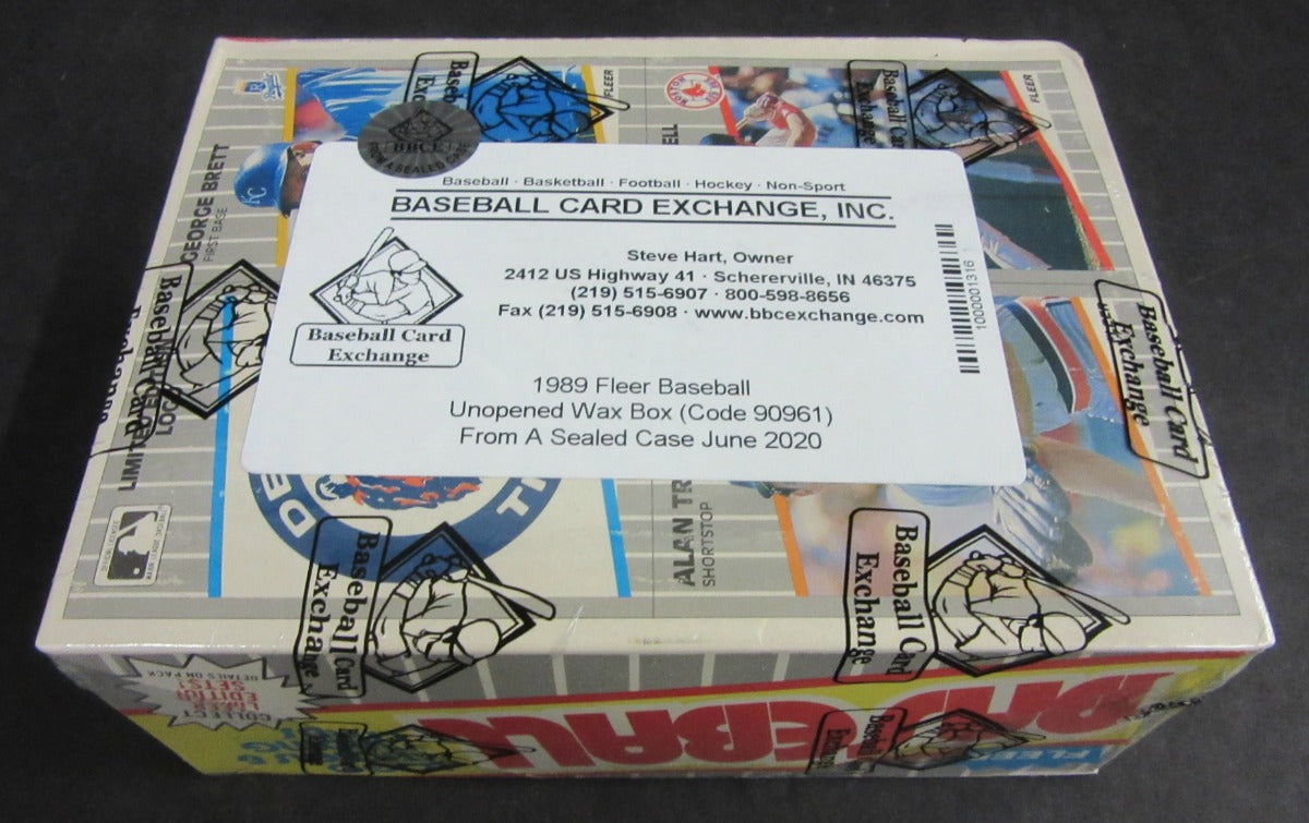 1989 Fleer Baseball Unopened Wax Box (FASC) (Code 90961)