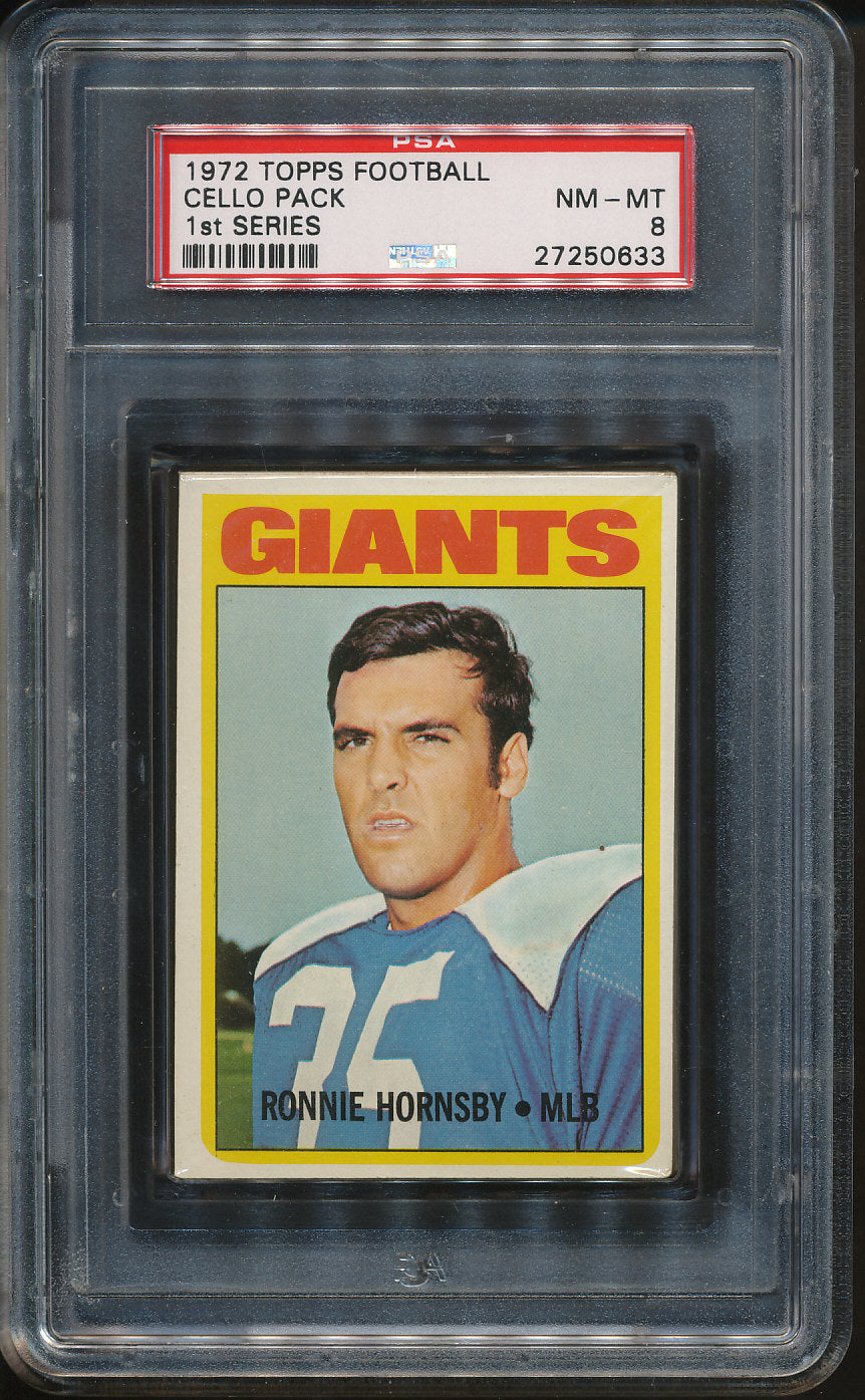 1972 Topps Football Unopened 1st Series Cello Pack PSA 8