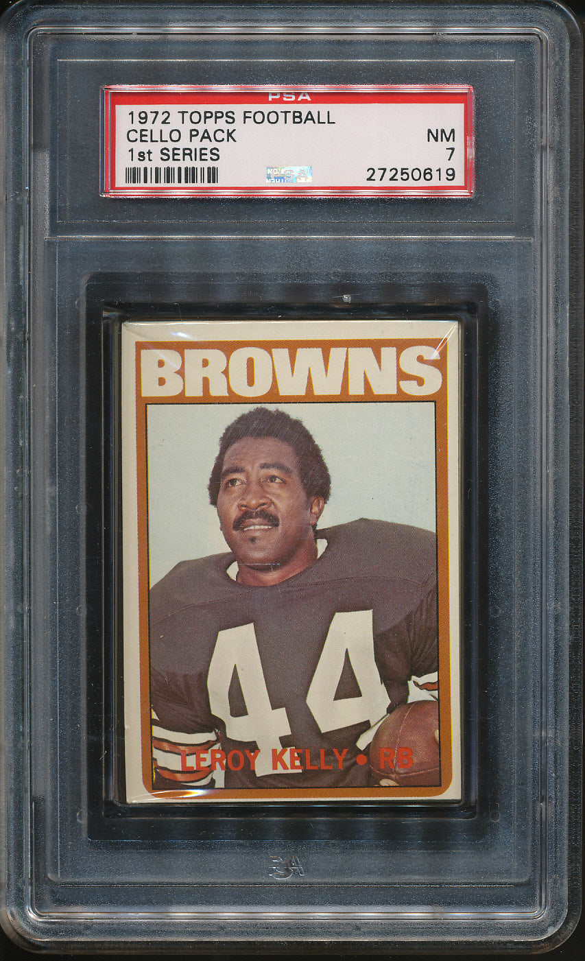 1972 Topps Football Unopened 1st Series Cello Pack PSA 7
