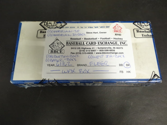 1961/62 Fleer Basketball Unopened Wax Box w/ Chamberlain Top