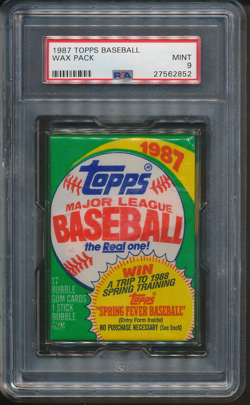 1987 Topps Baseball Unopened Wax Pack PSA 9