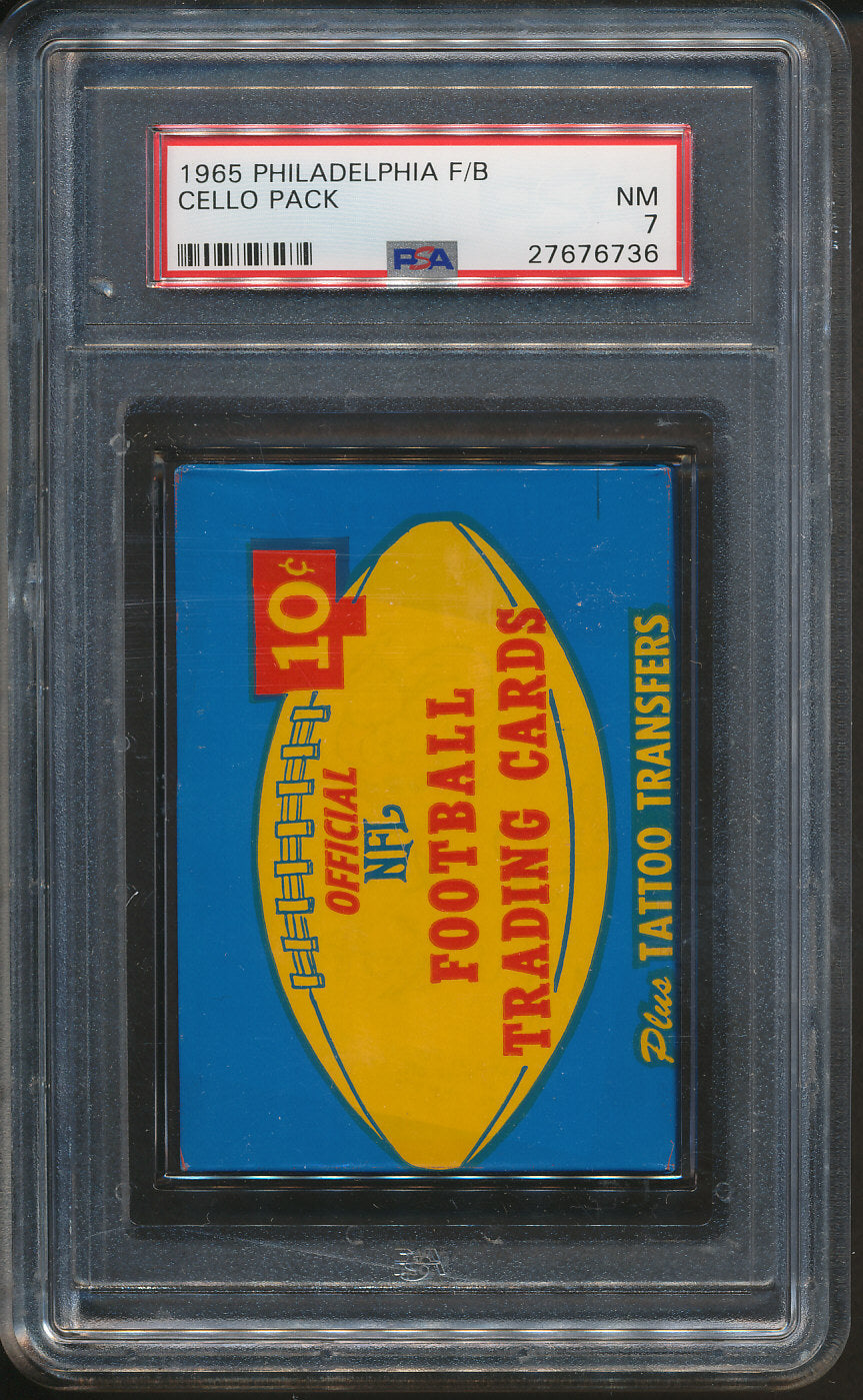 1965 Philadelphia Football Unopened Cello Pack PSA 7
