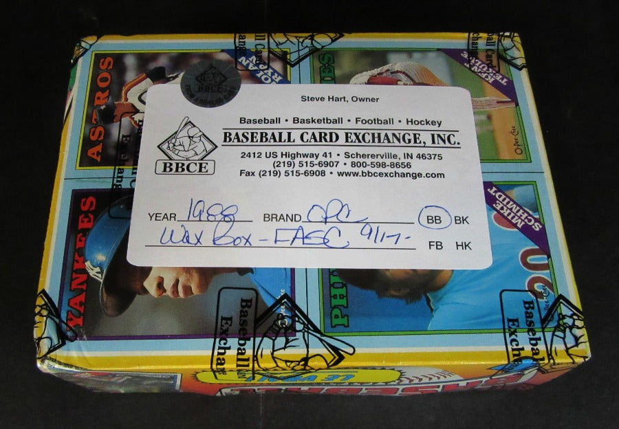 1988 OPC O-Pee-Chee Baseball Unopened Wax Box (FASC)