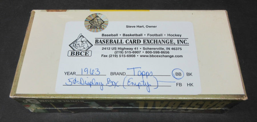 1963 Topps Baseball 5 Cent Empty Display Box