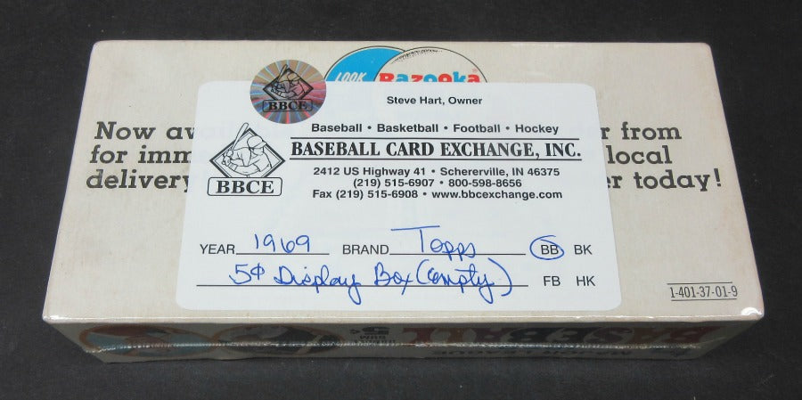 1969 Topps Baseball 5 Cent Empty Display Box (Box 2)