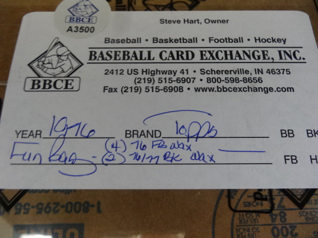 1976 Topps Fun Bag w/ Basketball Football