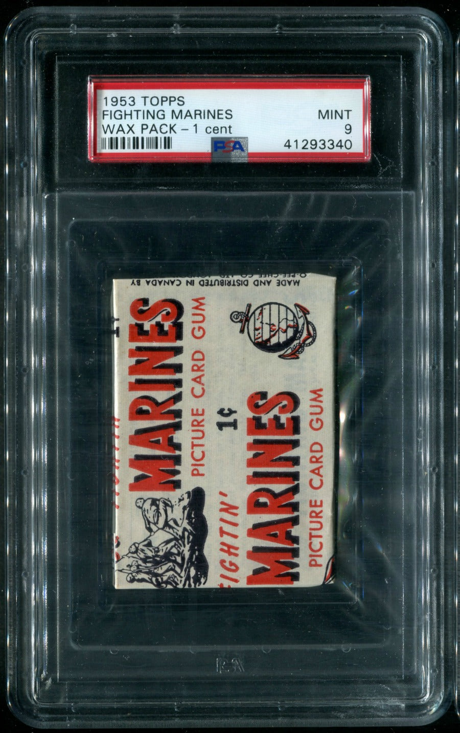 1953 Topps Fighting Marines Unopened 1 Cent Wax Pack PSA 9