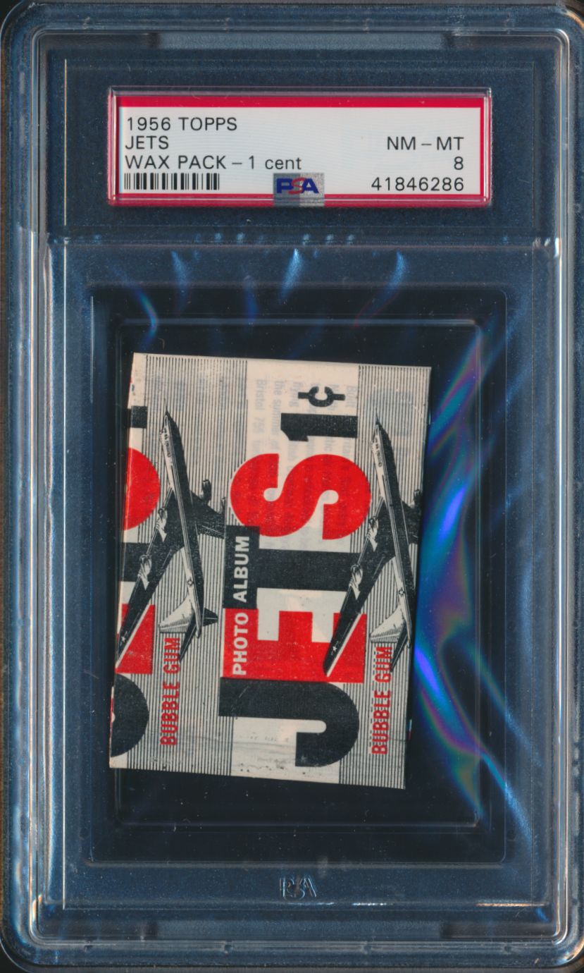 1956 Topps Jets Unopened 1 Cent Wax Pack PSA 8
