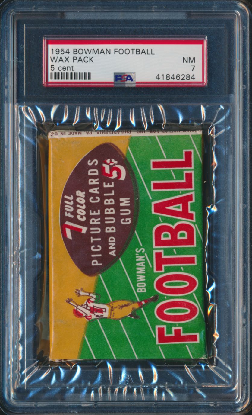 1954 Bowman Football Unopened 5 Cent Wax Pack PSA 7