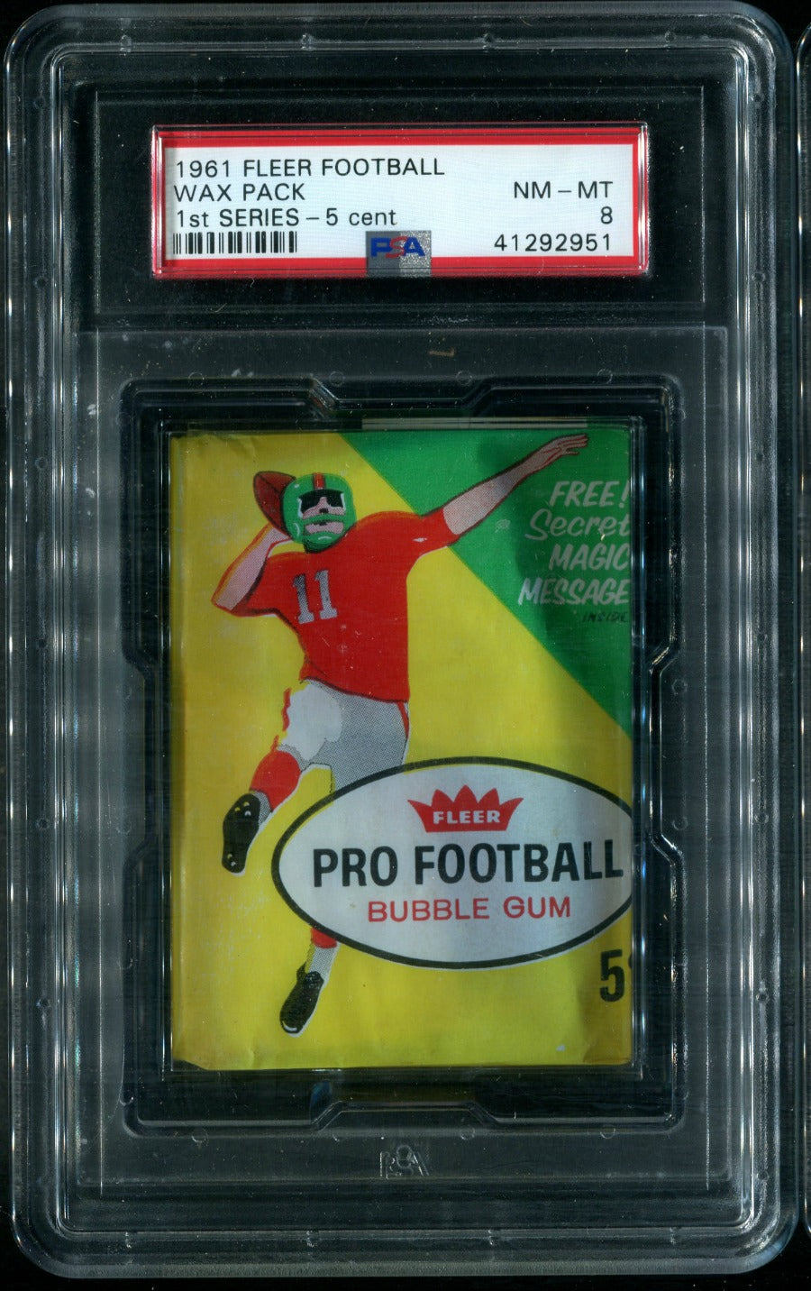 1961 Fleer Football Unopened Series 1 Wax Pack PSA 8