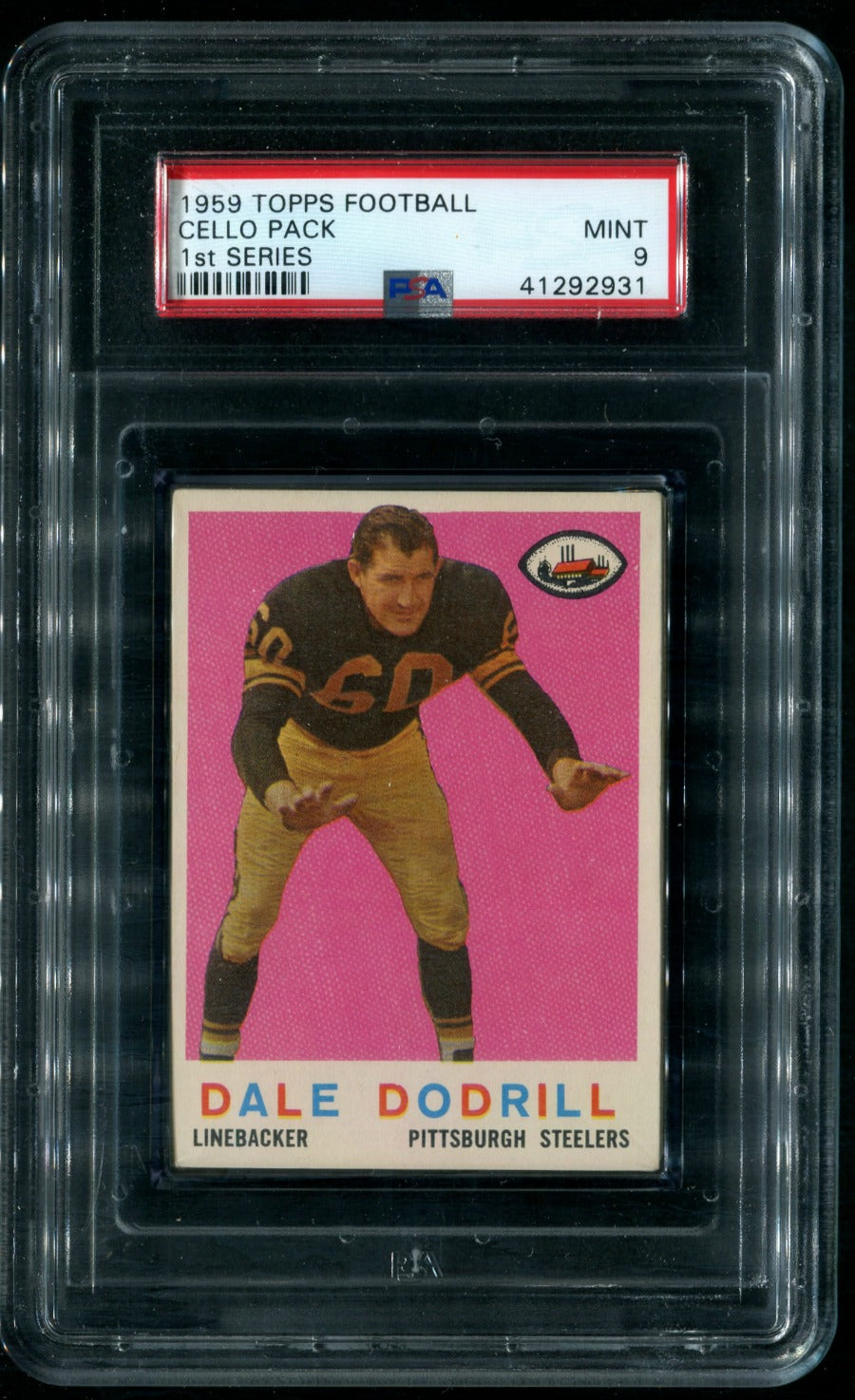 1959 Topps Football Unopened 1st Series Cello Pack PSA 9