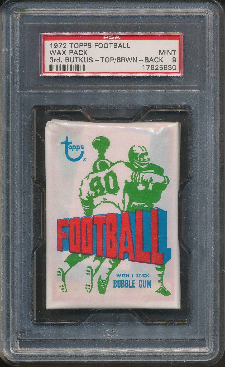 1972 Topps Football Unopened Series 3 Wax Pack PSA 9 Butkus Top