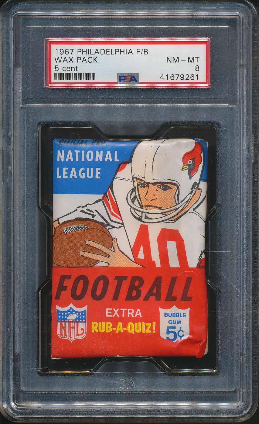 1967 Philadelphia Football Unopened Wax Pack PSA 8