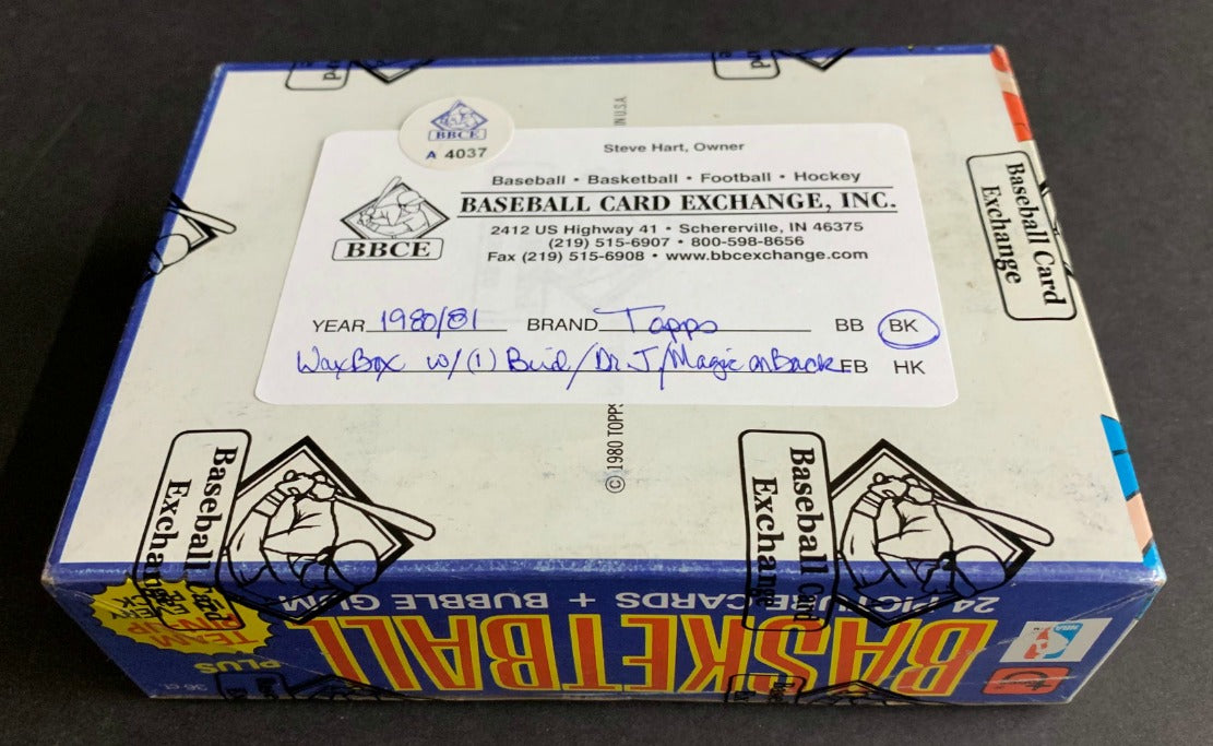 1980/81 Topps Basketball Unopened Wax Box (Bird/Erving/Johnson) (BBCE)