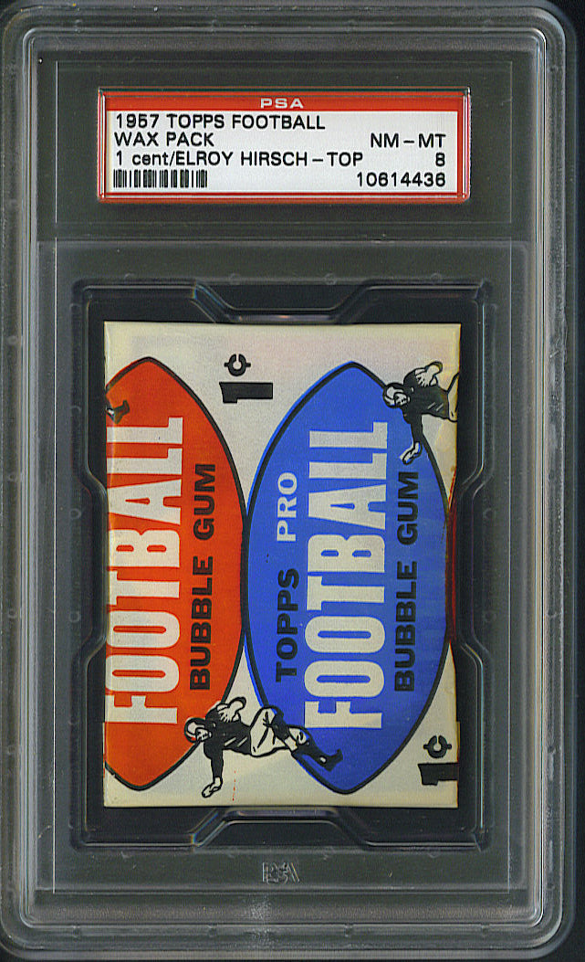 1957 Topps Football Unopened 1 Cent Wax Pack PSA 8 w/ Hirsch