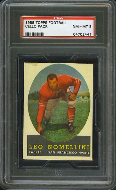 1958 Topps Football Unopened Cello Pack PSA 8 Nomellini Top