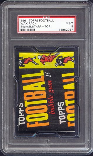 1961 Topps Football Unopened 1 Cent Wax Pack PSA 9 Starr