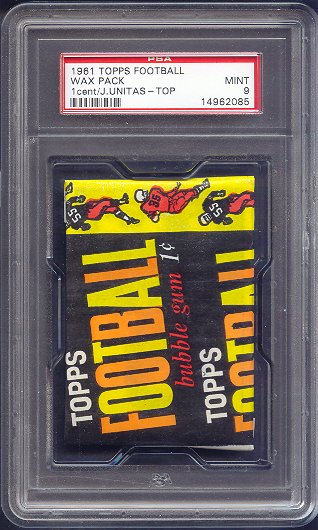 1961 Topps Football Unopened 1 Cent Wax Pack PSA 9 Unitas