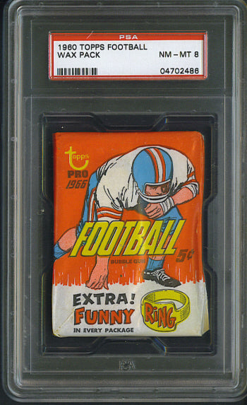1966 Topps Football Unopened Wax Pack PSA 8