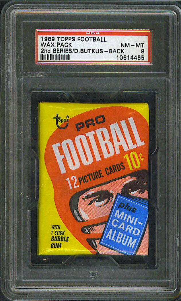 1969 Topps Football Unopened Series 2 Wax Pack PSA 8