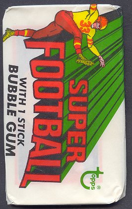 1970 Topps Super Football Unopened Pack w- Unitas Top