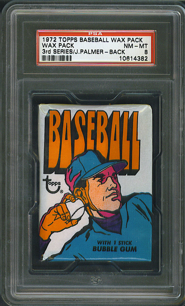 1972 Topps Baseball Unopened Series 3 Wax Pack PSA 8