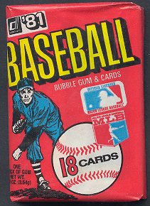 1981 Donruss Baseball Unopened Wax Pack