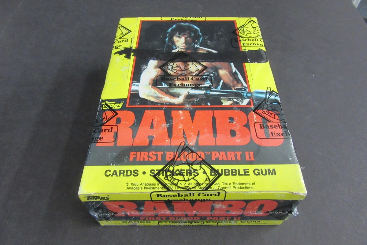 1985 Topps Rambo First Blood Part II Unopened Wax Box (BBCE) (X-Out)
