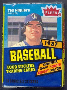 1987 Fleer Baseball Unopened Cello Pack