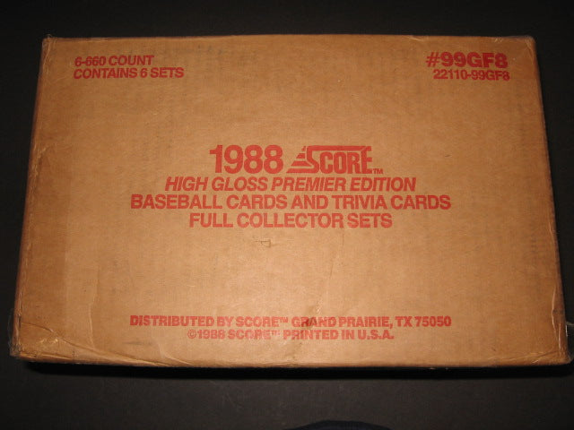 1988 Score Baseball Glossy Factory Set Case (6 Sets) (Sealed)