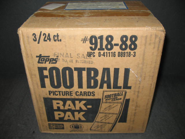 1988 Topps Football Rack Pack Case (3 Box) (Sealed)