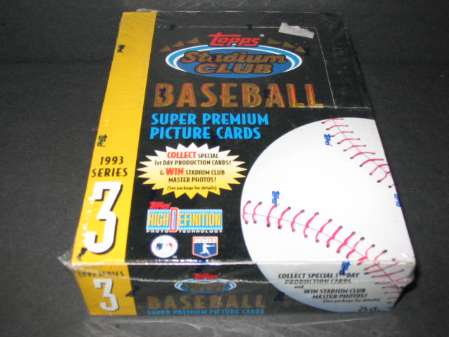1993 Topps Stadium Club Baseball Series 3 Box (24/14)