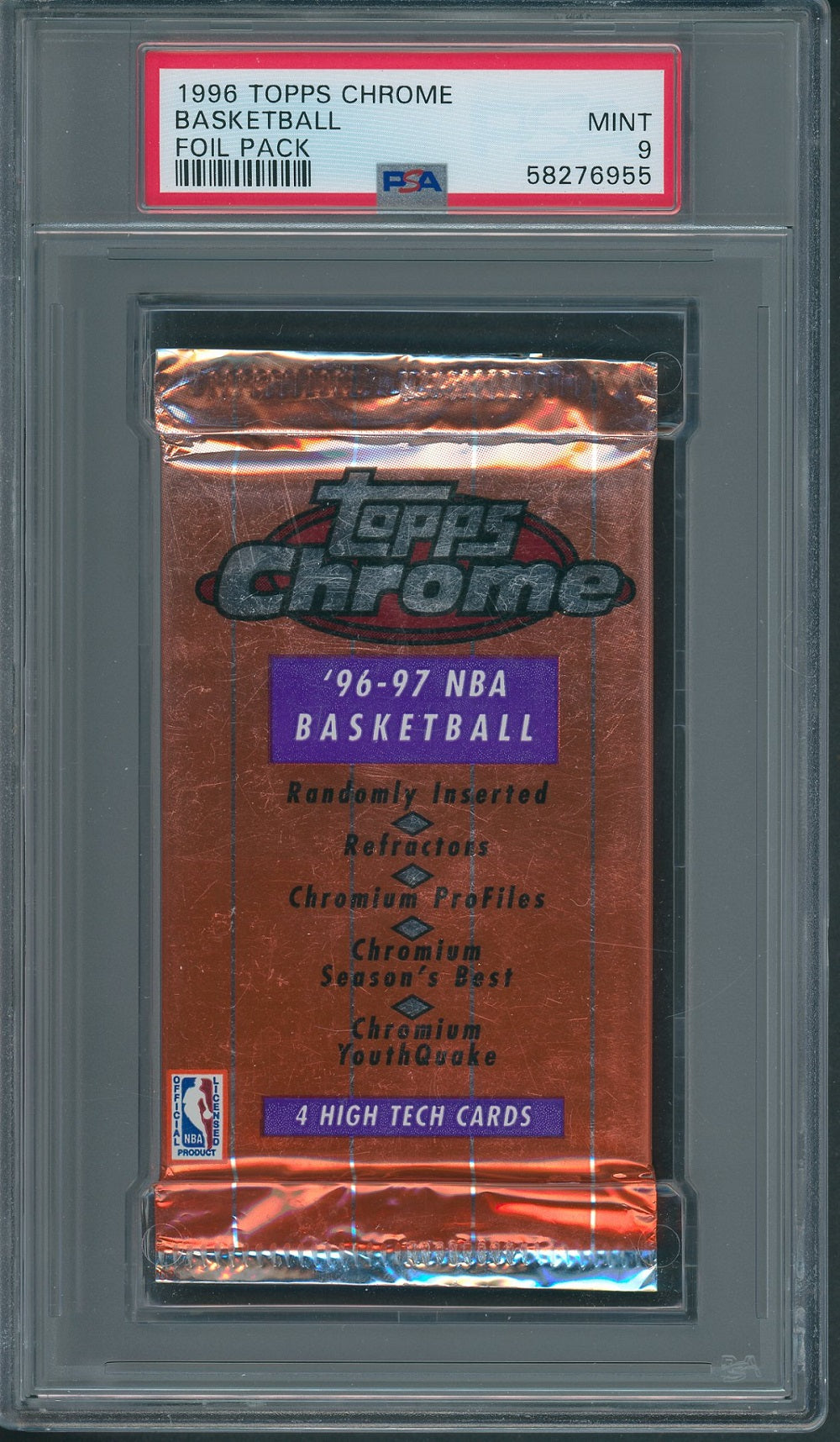 1996/97 Topps Chrome Basketball Foil Pack PSA 9