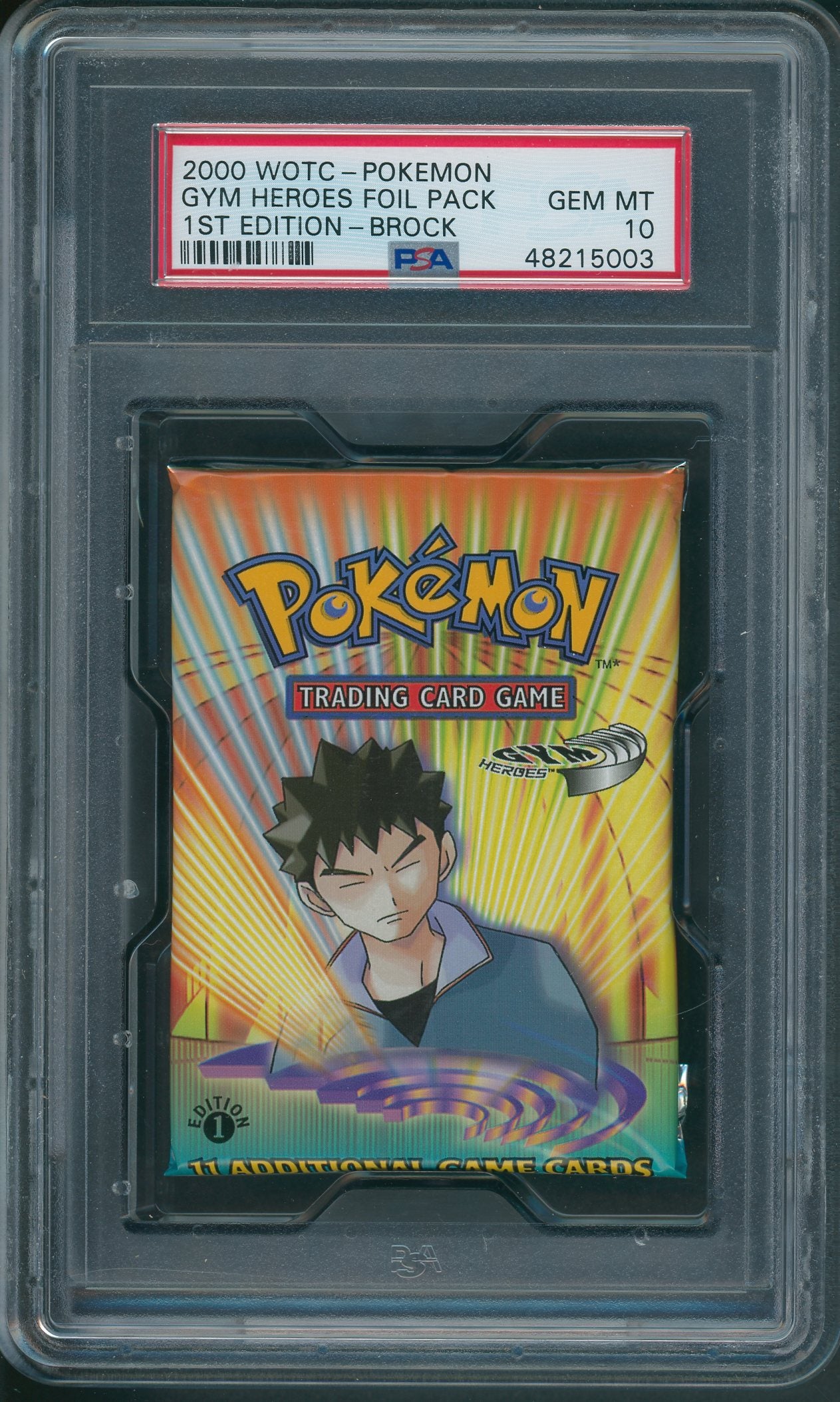 2000 WOTC Pokemon Gym Heroes 1st Ed Foil Pack PSA 10 Brock