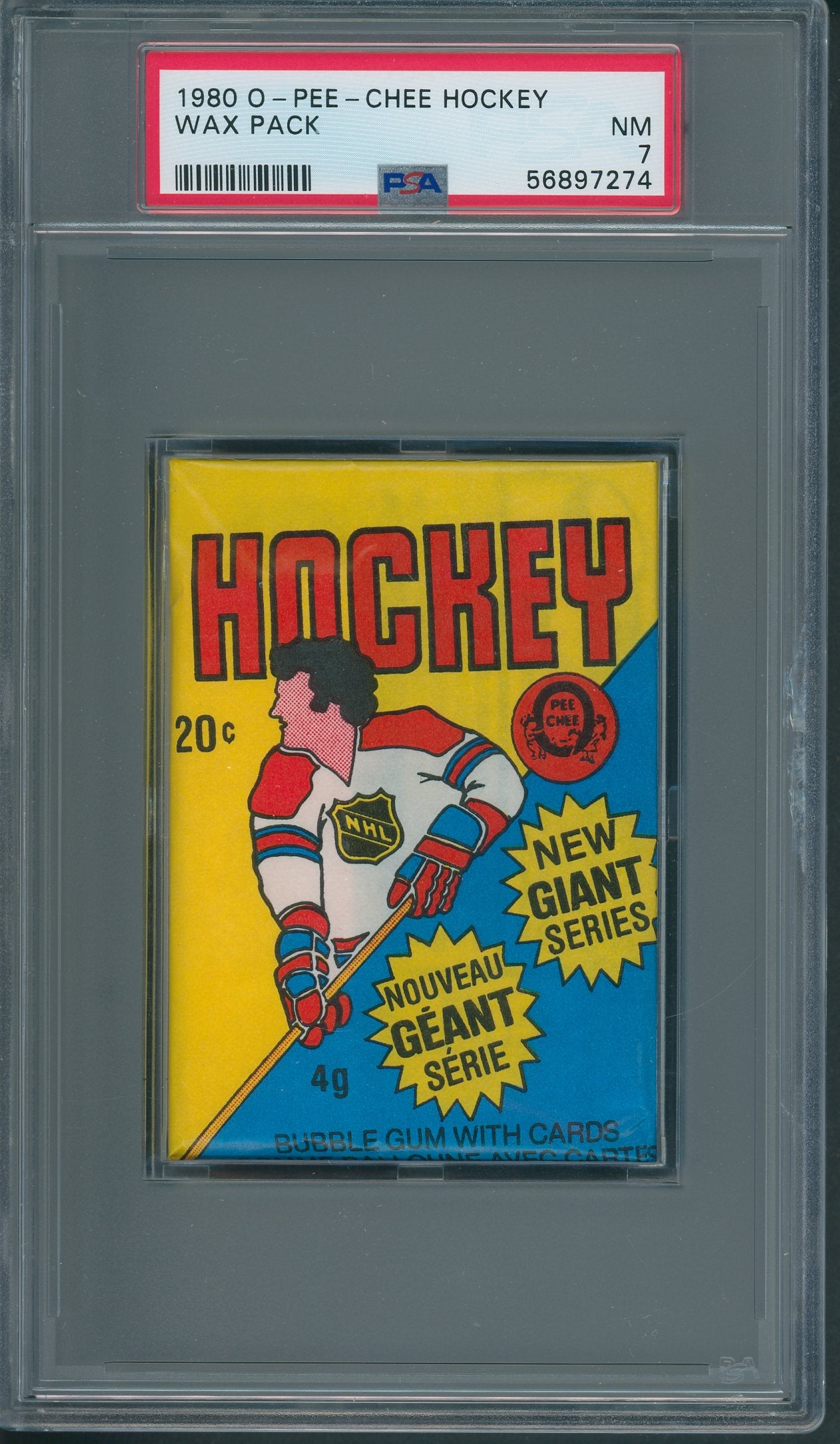 1980/81 OPC O-Pee-Chee Hockey Unopened Wax Pack PSA 7