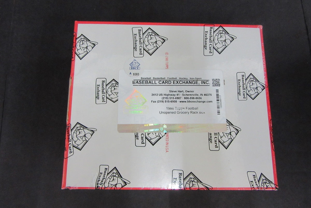 1986 Topps Football Unopened Grocery Rack Pack Box (BBCE)