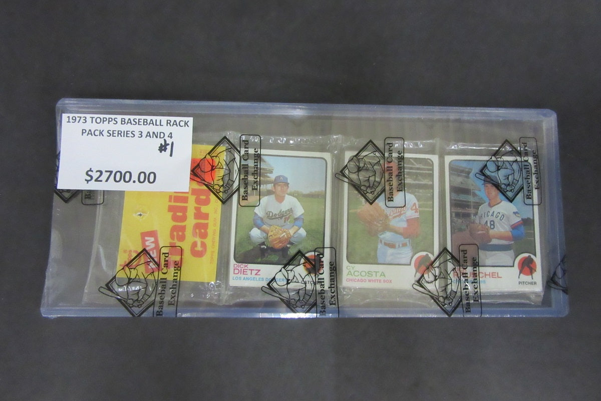 1973 Topps Baseball Unopened Series 3/4 Rack Pack (BBCE) #1