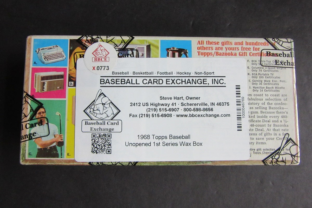 1968 Topps Baseball Unopened Series 1 Wax Box (BBCE)