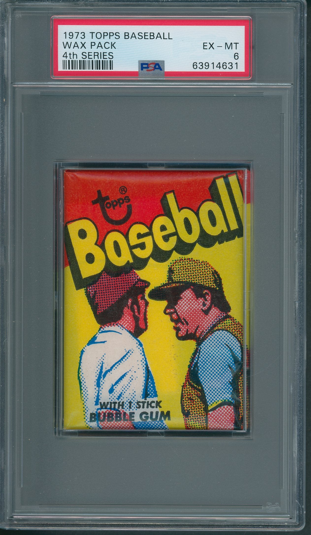 1973 Topps Baseball Unopened 4th Series Wax Pack PSA 6