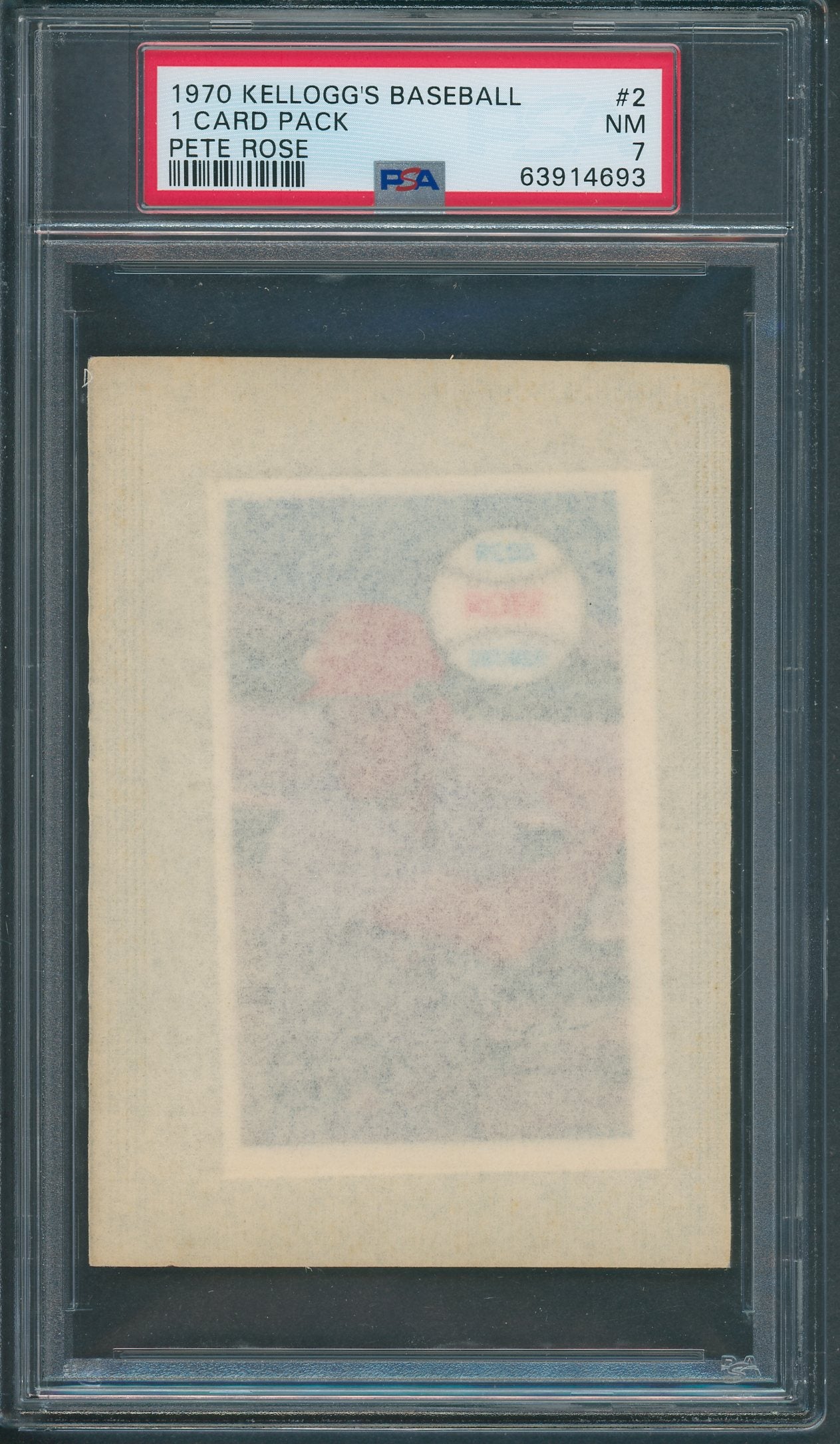 1970 Kellogg's Baseball Unopened Pack Pete Rose PSA 7